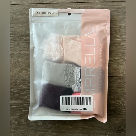 NWT Emprella Ladies Lace Hipster Size Large 5 pack Panties in 5 colors - Picture 4 of 7